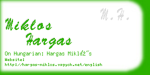 miklos hargas business card